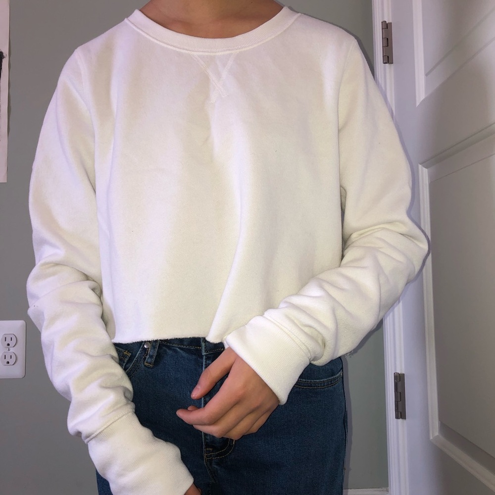 super soft white crewneck